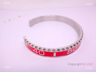 Copy Rolex Bangle - Red Submariner Watch Bezel Style Bracelet